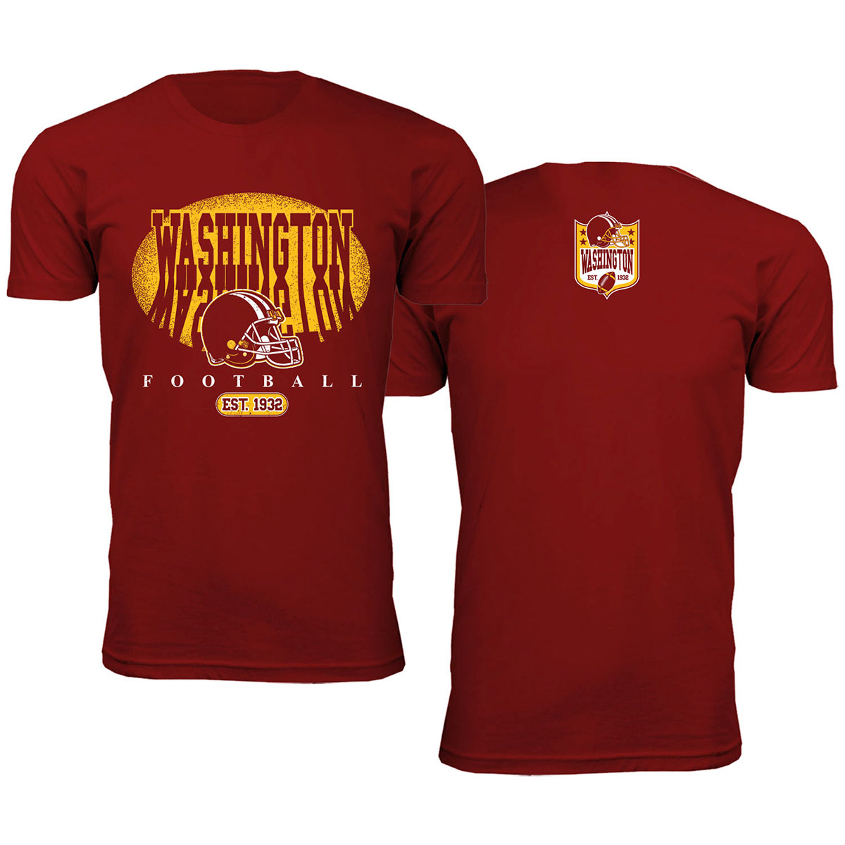 Men's Football Shadow T-Shirt - Washington - Burgundy / 2XL