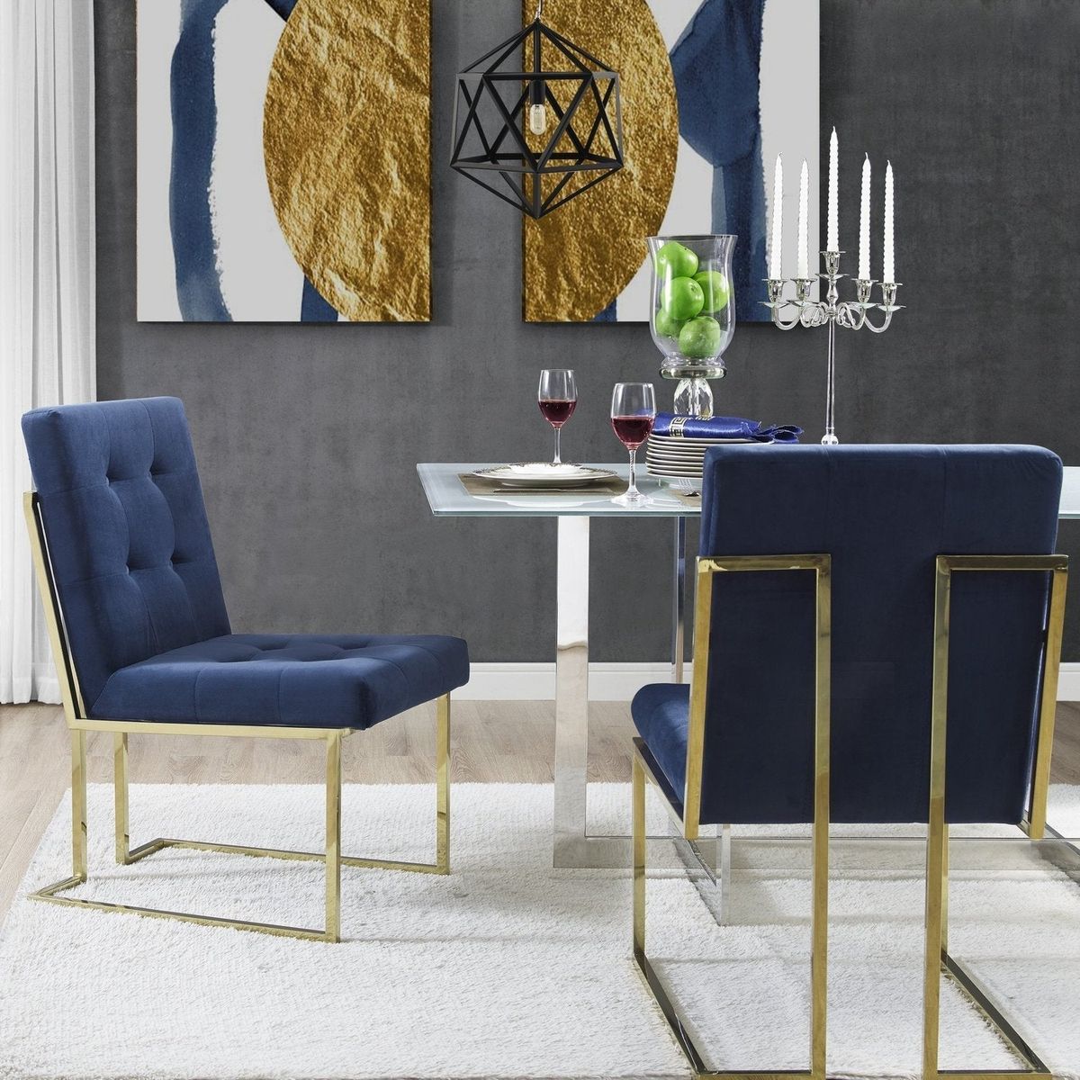 Vanderbilt Armless Dining Chair (Set of 2) - Velvet Navy-image-SKU10748927