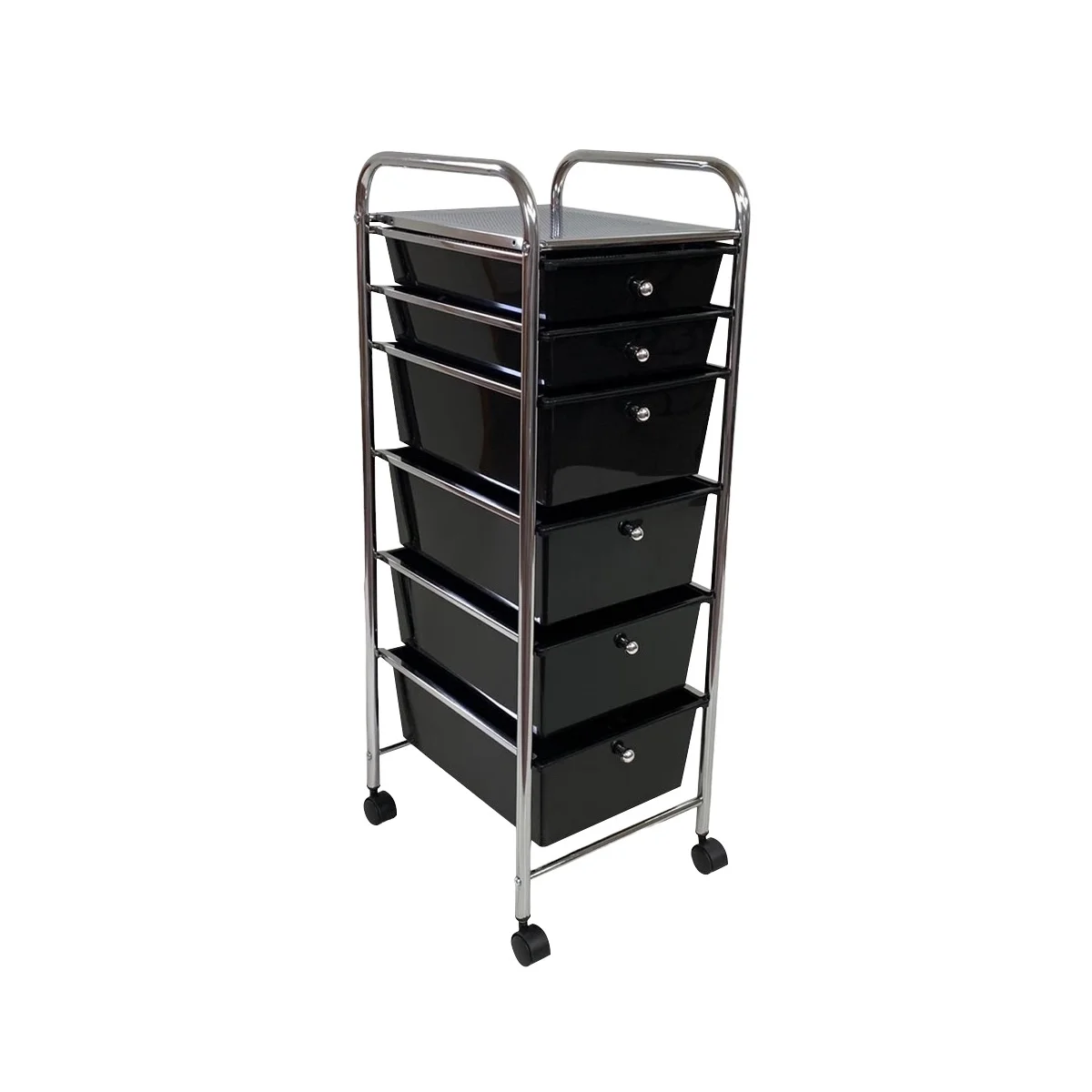 Rolling Storage Cart Organizer - 6-Drawer Chrome/Black