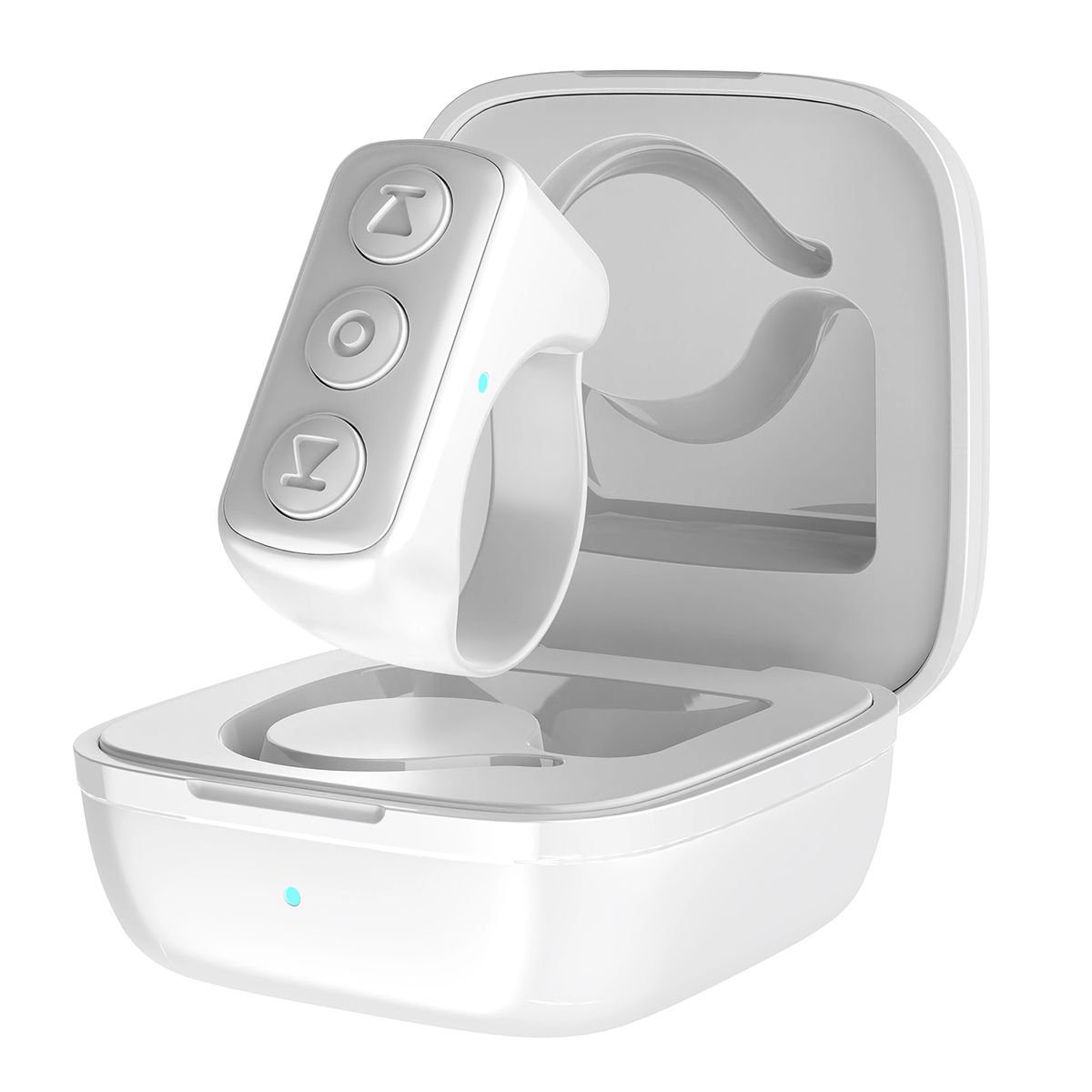Portable Selfie Timer Bluetooth Remote Control Finger Ring - White