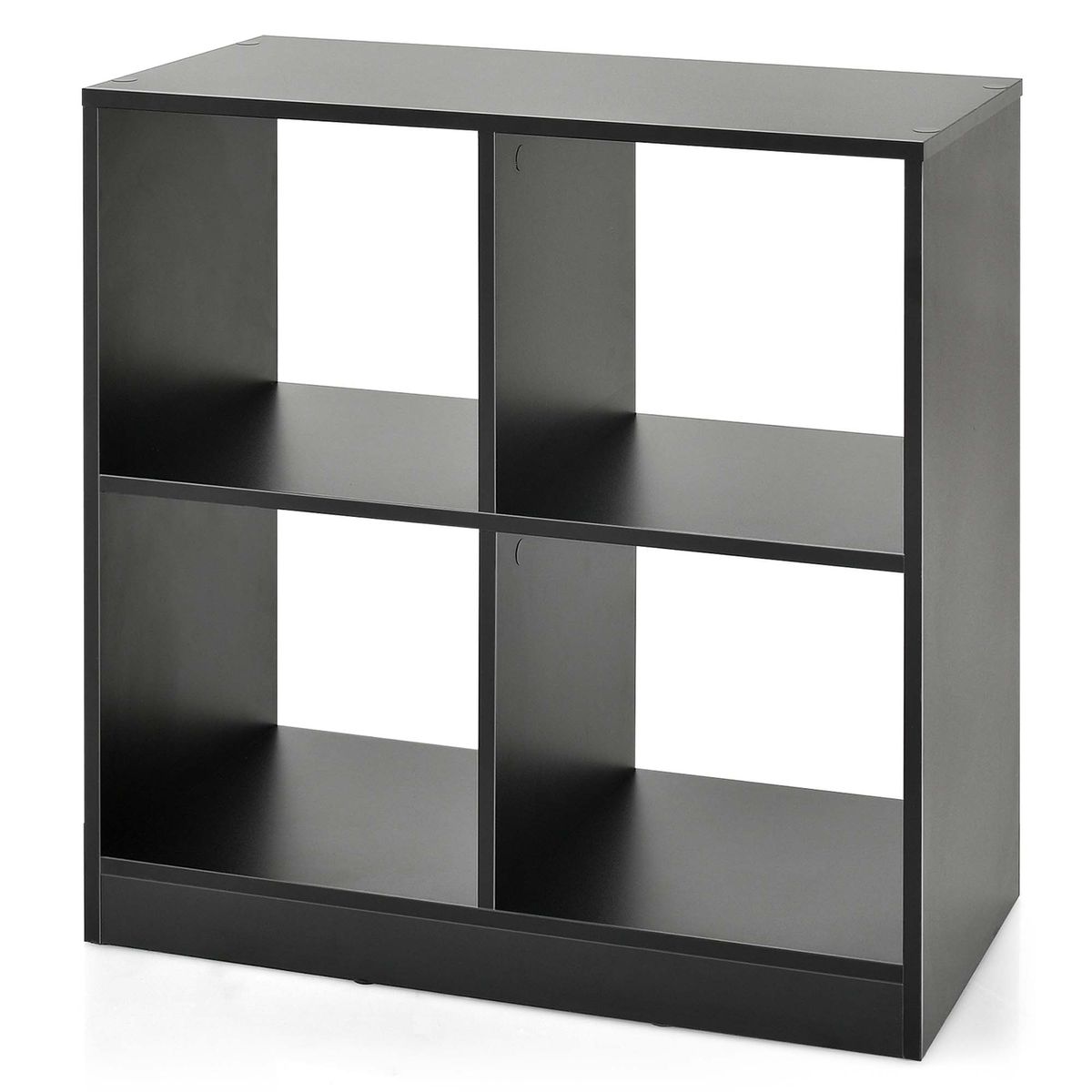 4-Cube Wooden Open Storage Bookshelf - Black