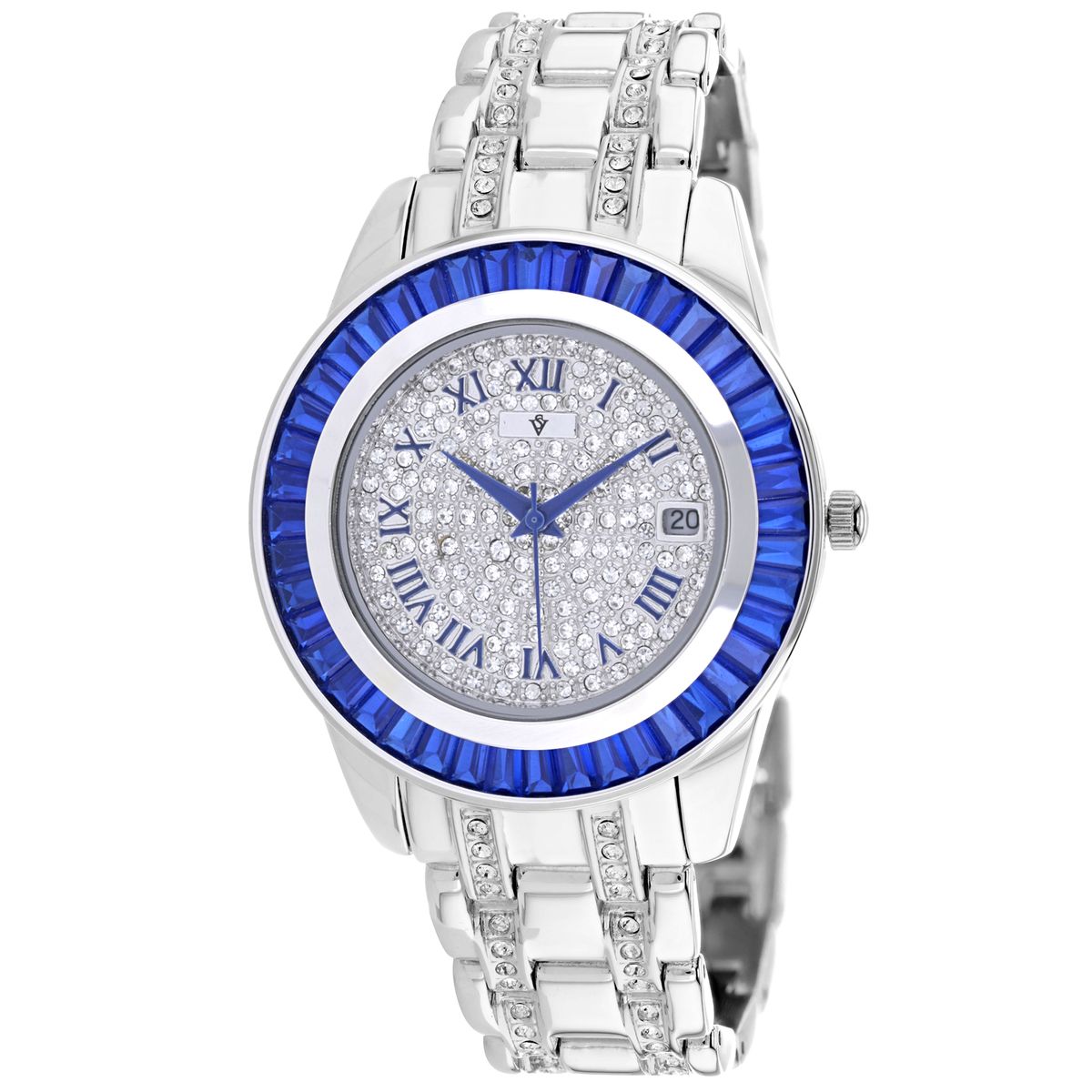 Christian Van Sant Women's Stella Watch  - Silver with Blue