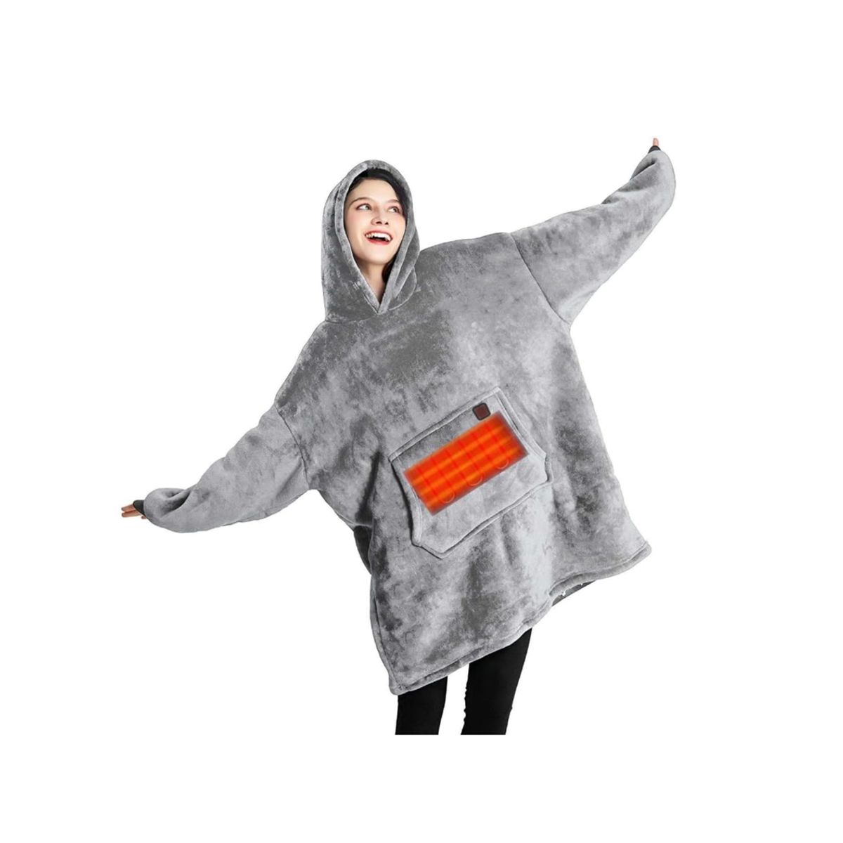 Unisex USB-Heated Hoodie (Power Bank Required) - Grey