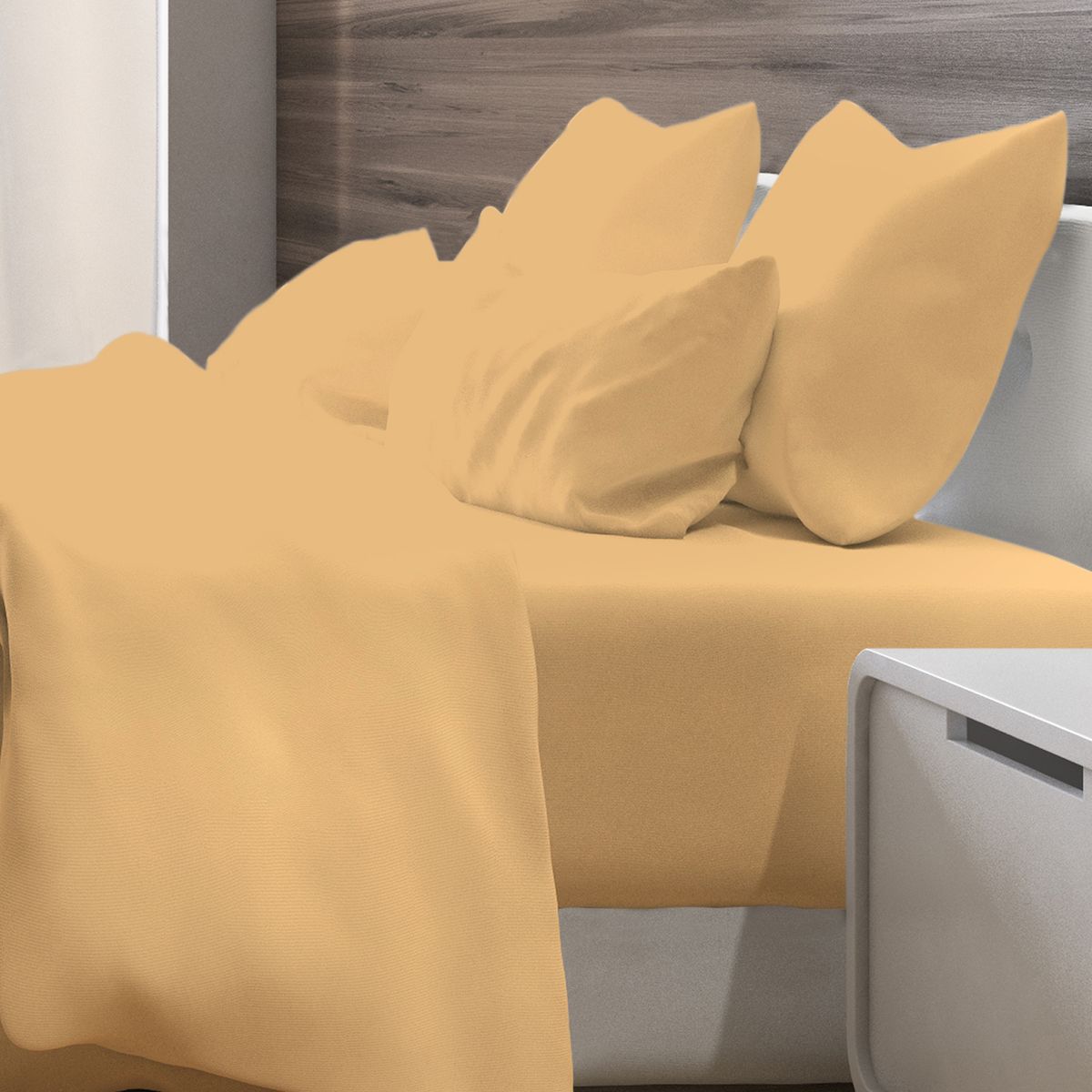 6-Piece Luxury Deep Soft Pocket Sheet Set (Full) - Gold - Full