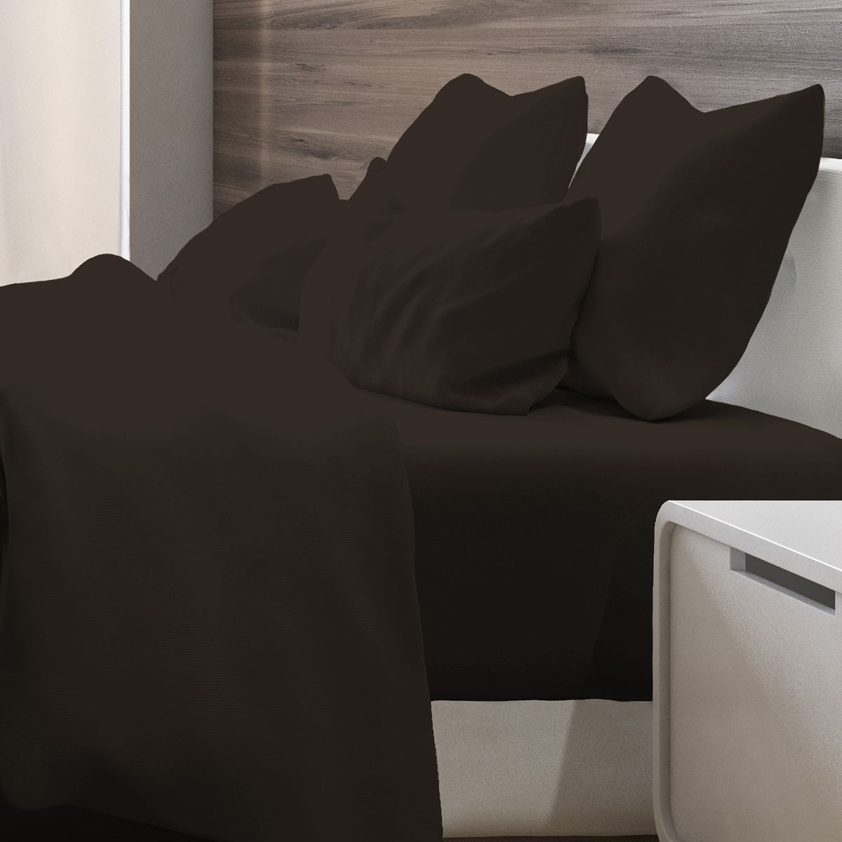 6-Piece Luxury Deep Soft Pocket Sheet Set (Full) - Chocolate - Full