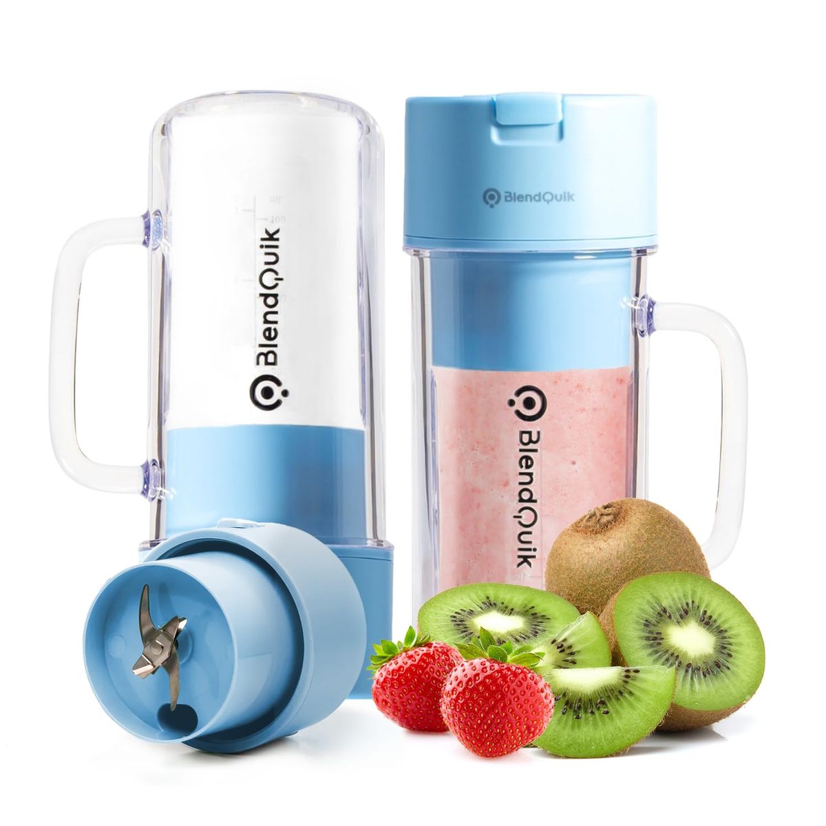 BlendQuik Portable Blender for Shakes and Smoothies, 14 oz. - Sky Blue-image-SKU11336862