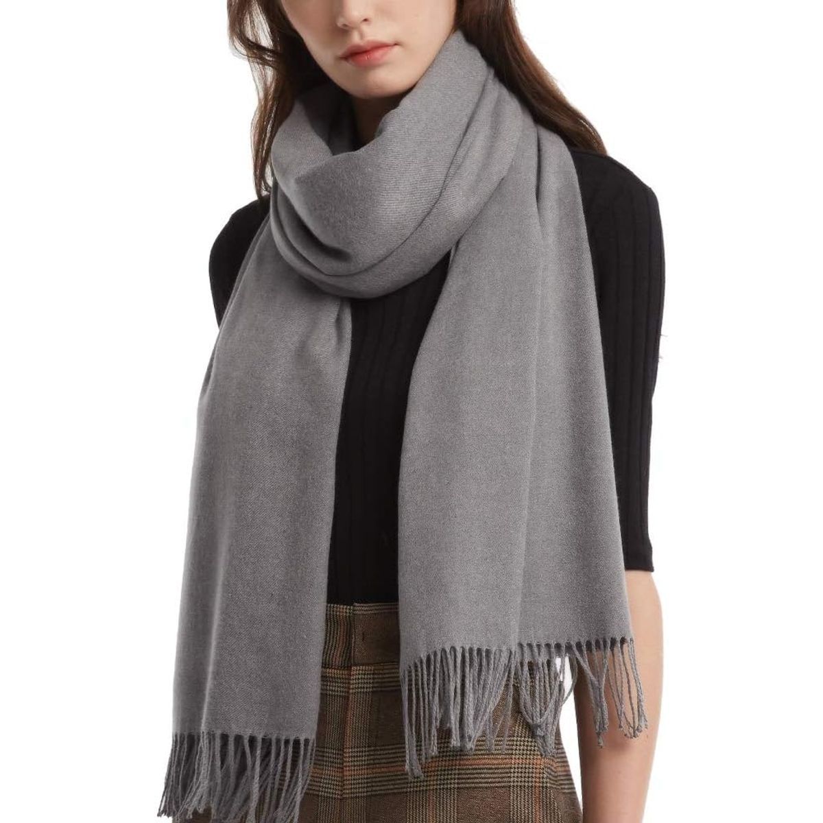 Women's Oversized Pashmina Scarf - Grey
