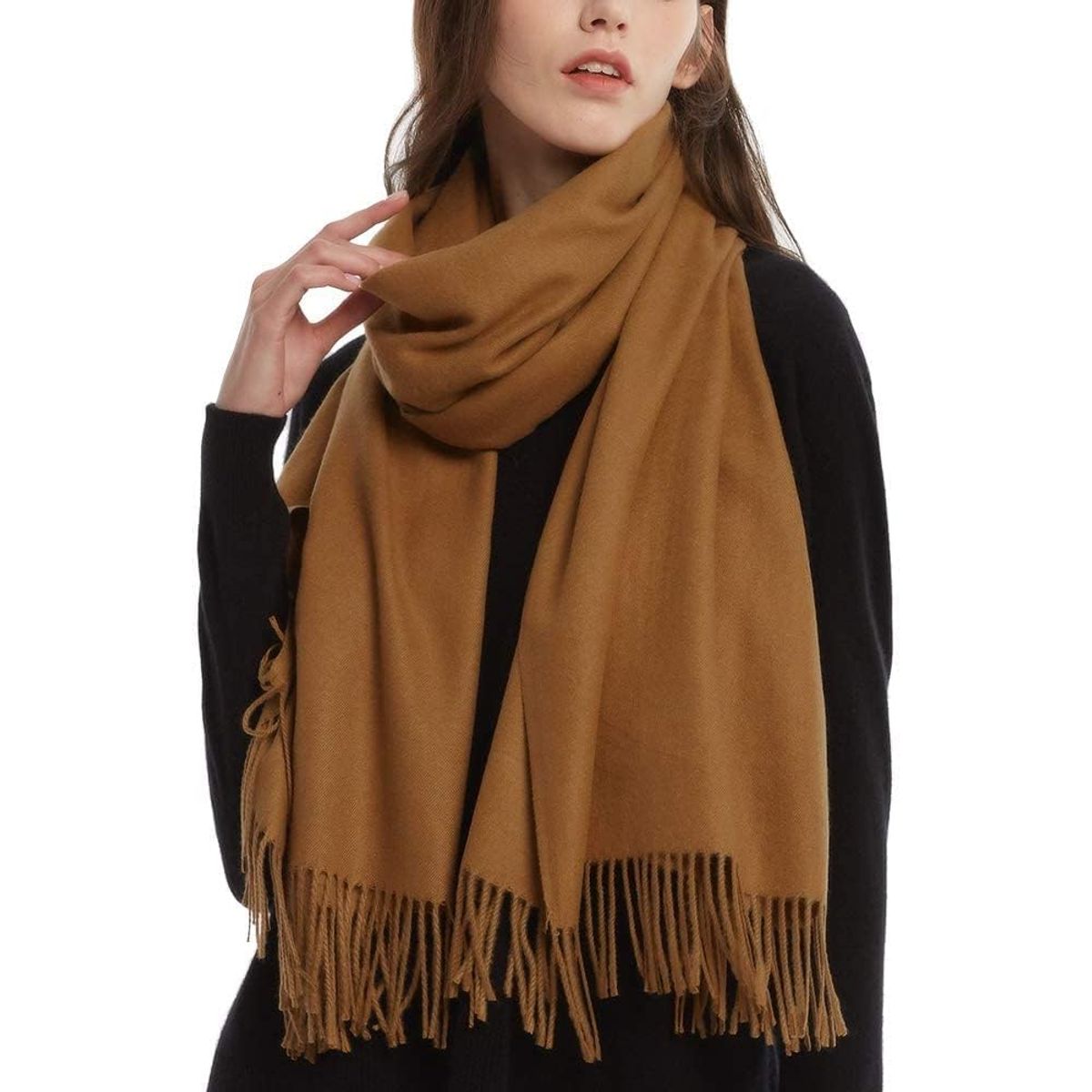 Women's Oversized Pashmina Scarf - Brown