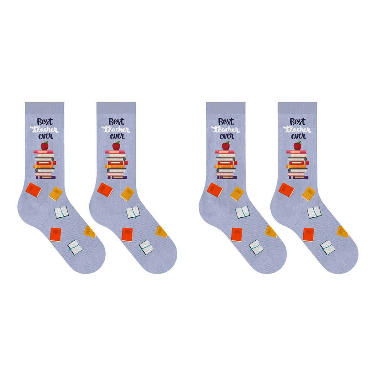 Greeting Card with Fun Crew Length Novelty Socks (2-Pack) - Teacher