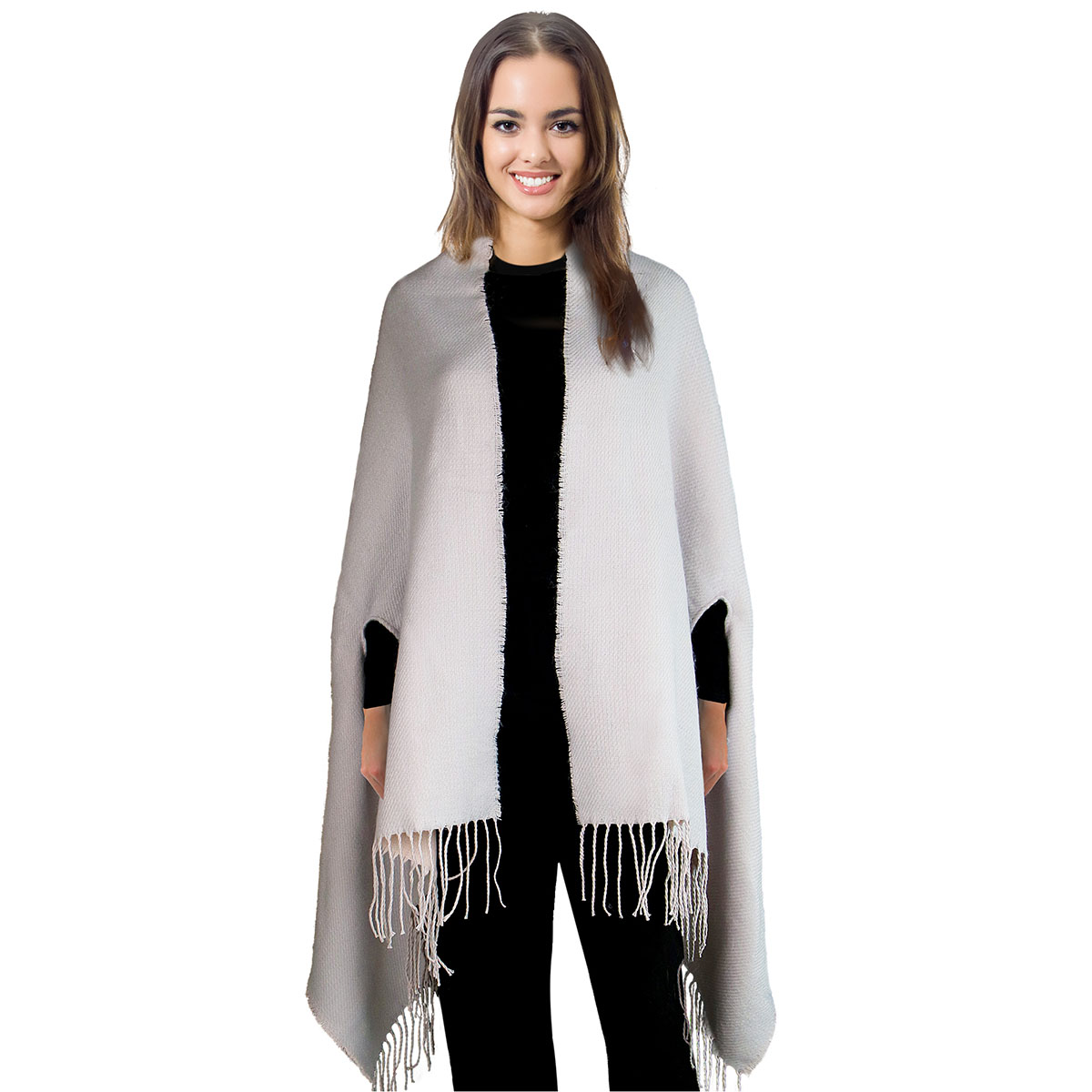 Women's Super Soft Cape Scarf - Womans Gray Shawl Wrap