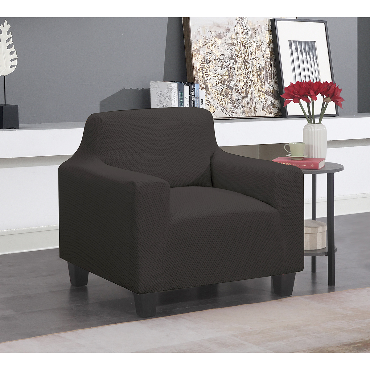 Super Stretch Chair, Loveseat, or Sofa Slipcover - Chair Black