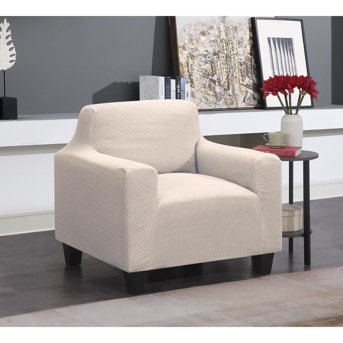 Super Stretch Chair, Loveseat, or Sofa Slipcover - Chair Beige