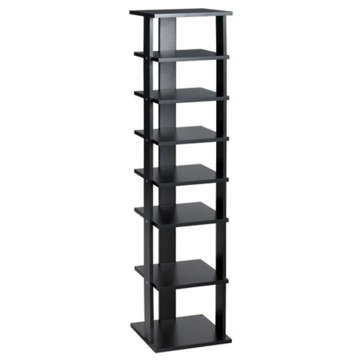 Photos - Wall Shelf Costway 7-Tier Wooden Multi-Shoe Storage Stand and Organizer - Black HW57375BK 