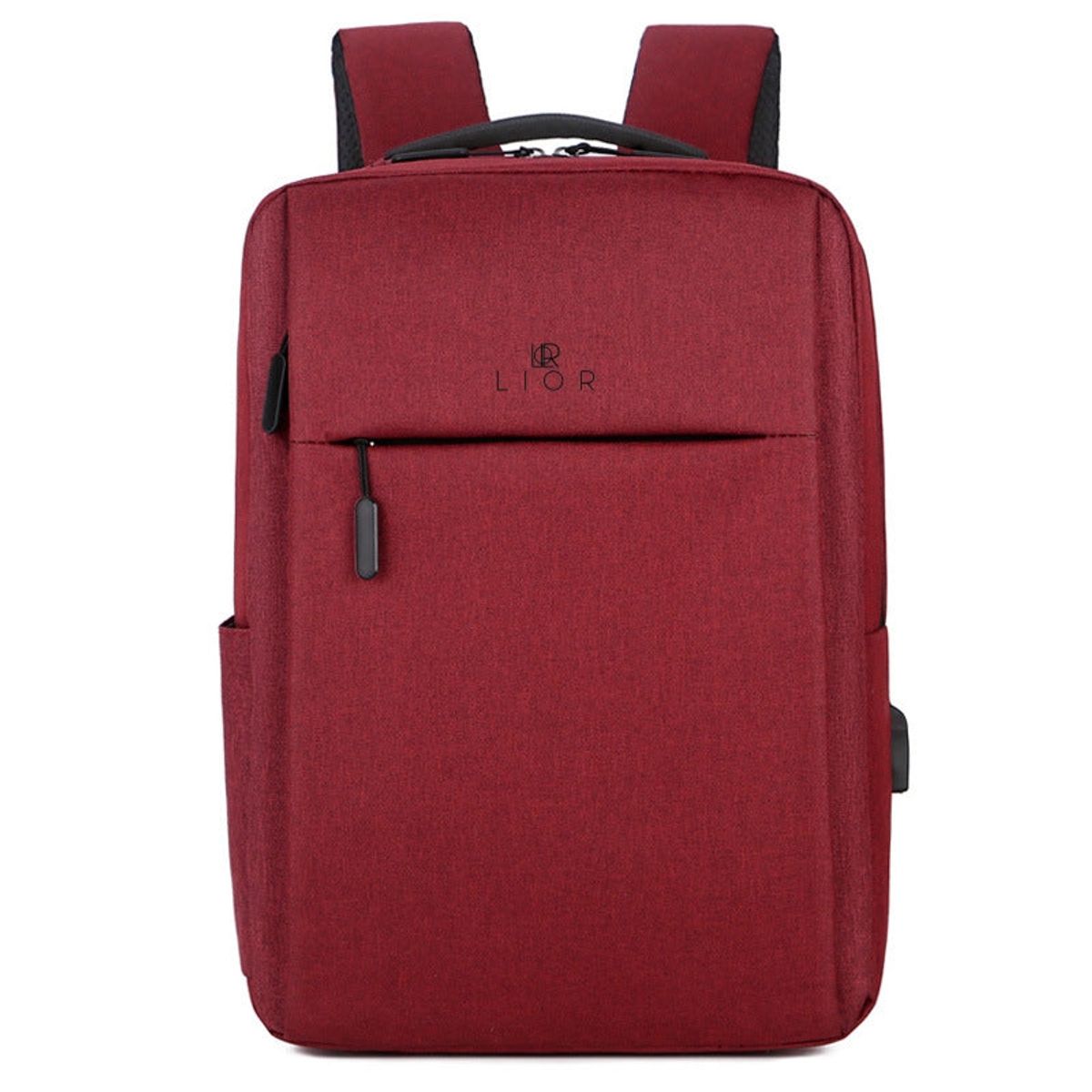 Lightweight Backpack with USB Charging Port - Red