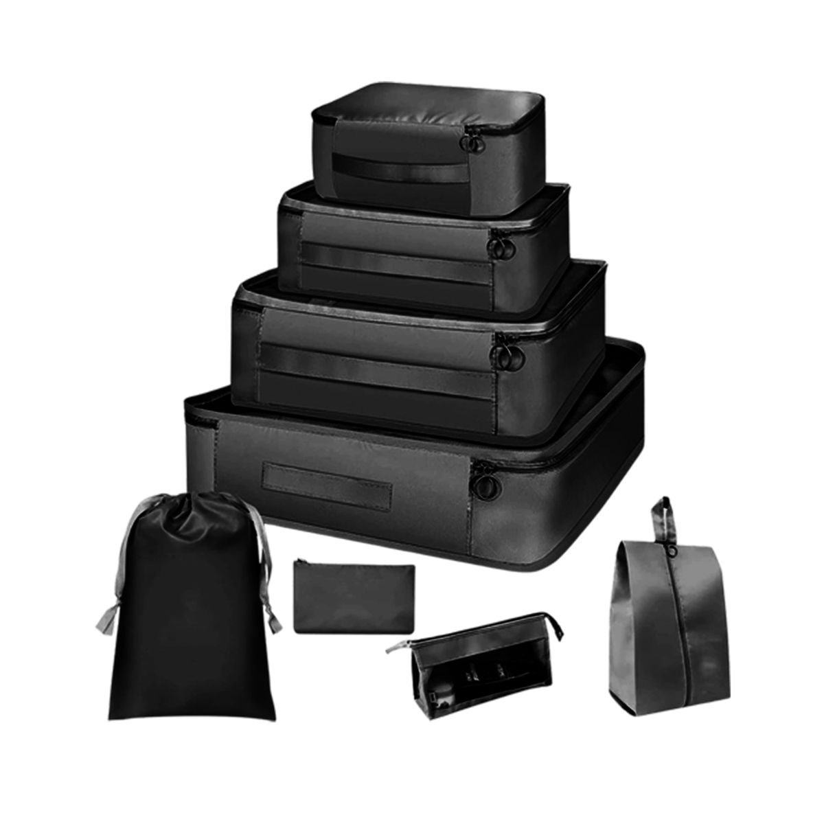 Photos - Travel Accessory Private Label Lightweight Packing Cube for Suitcases - Black SBT-8BELTC-BLA(Set of 8)