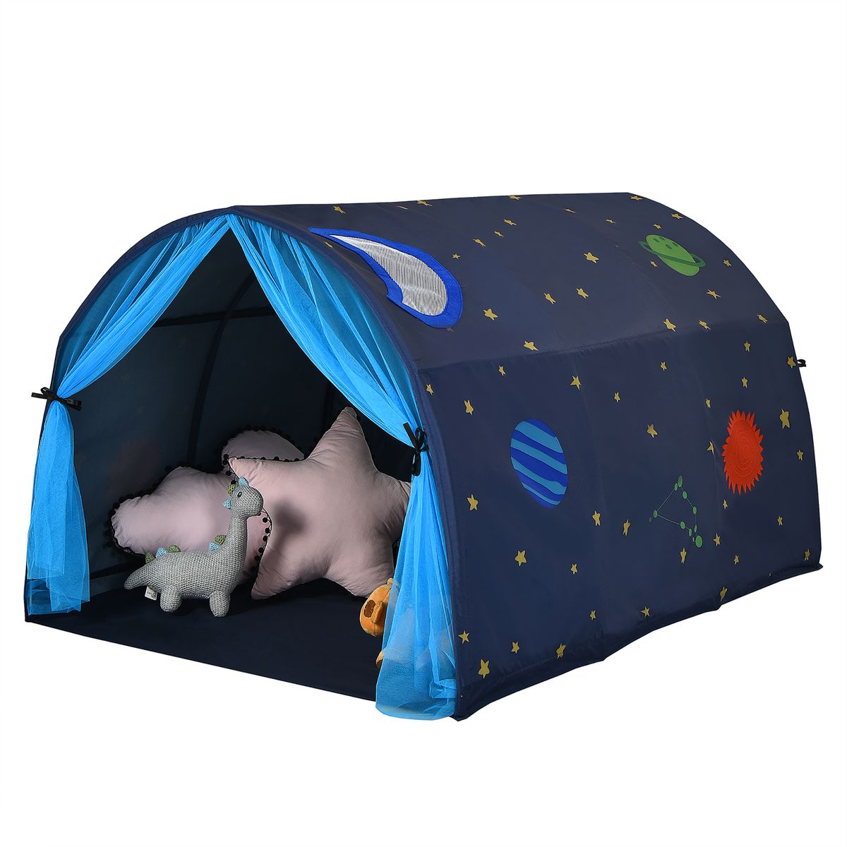 Kids' Bed Tent Playhouse with Carry Bag - Blue