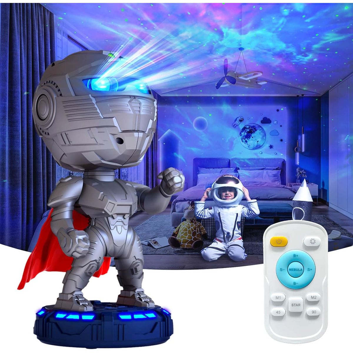 Robot Star Galaxy Projector with Bluetooth Playback - Gray - 2 Pack