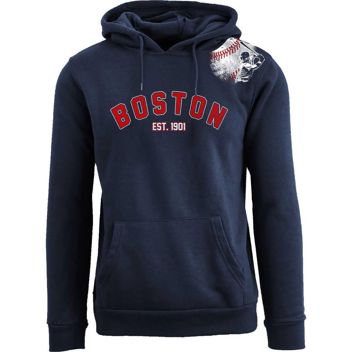 Women's Batter-Up Baseball Pullover Hoodie - Boston - Navy / M