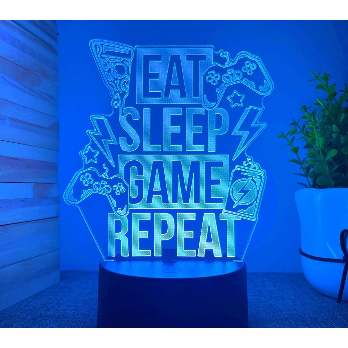 LED Gaming Atmosphere Light - Eat, Sleep, Game, Repeat