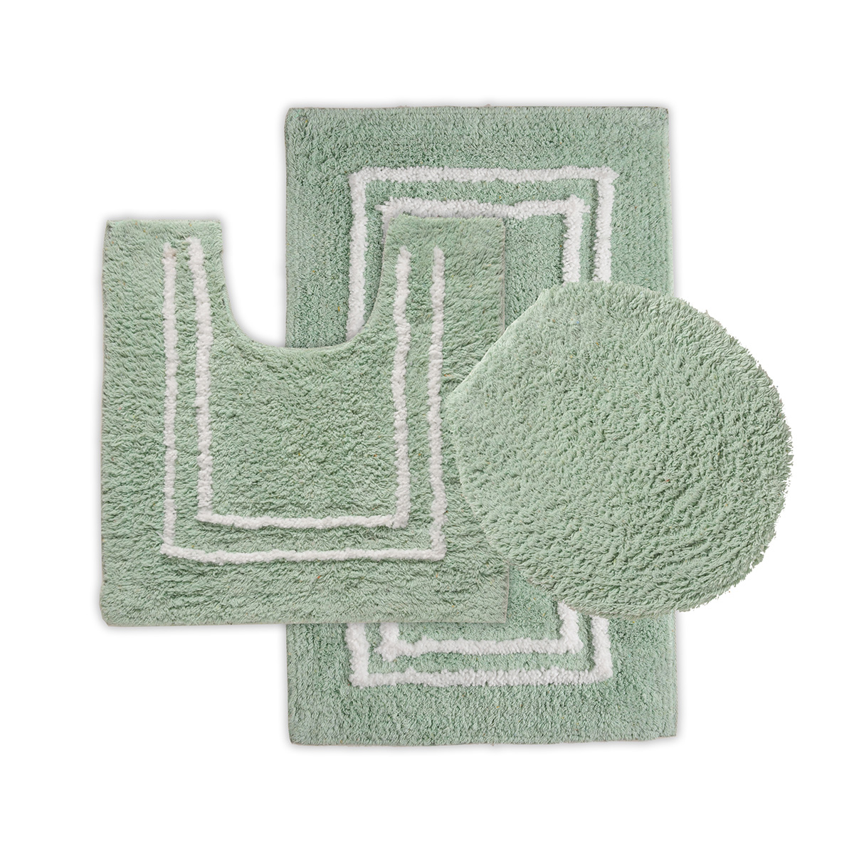 UntilGone – Tufted Cotton Bath Rugs (Set of 3) – Green