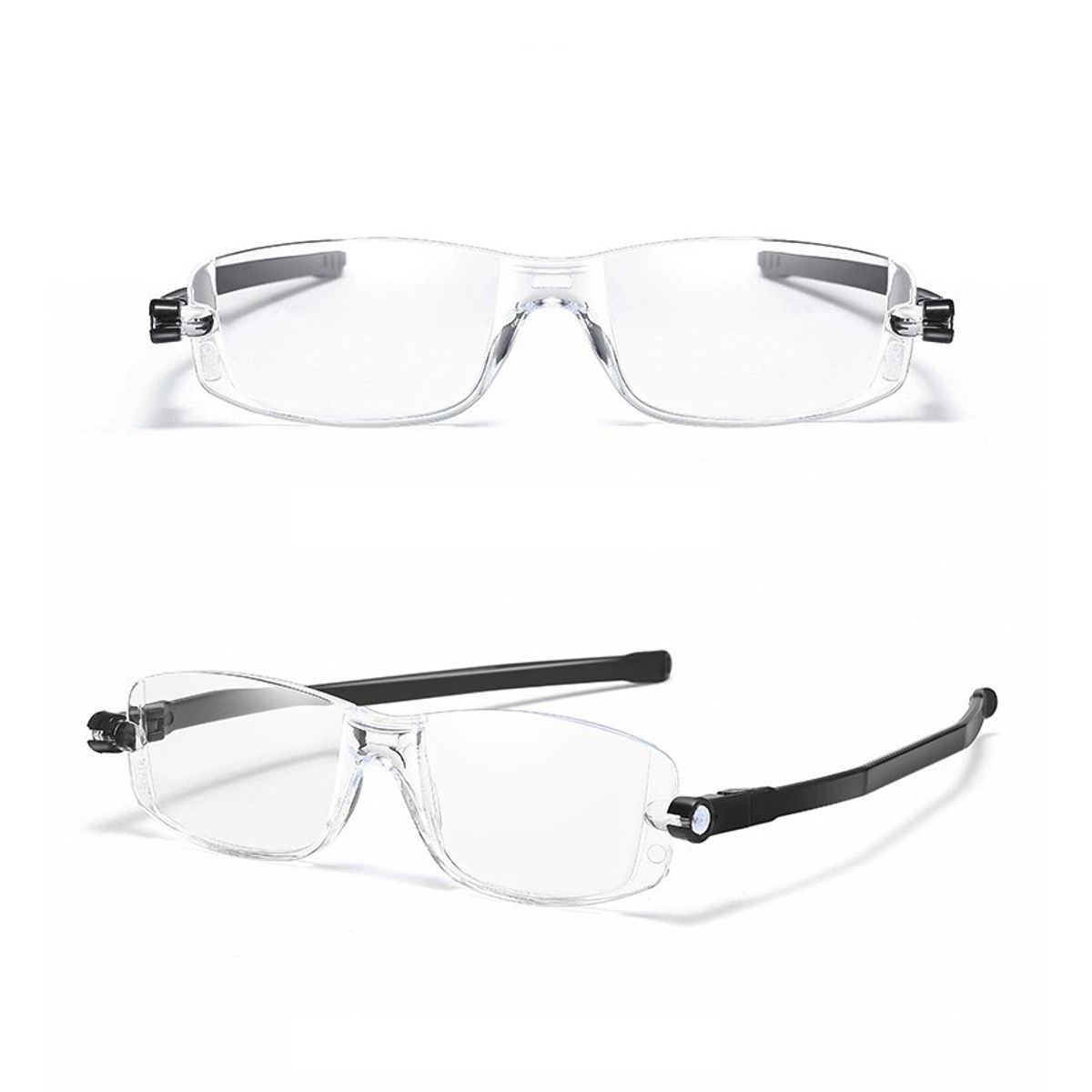 Foldable Reading Glasses (1 or 3-Pack) - Black +3.50