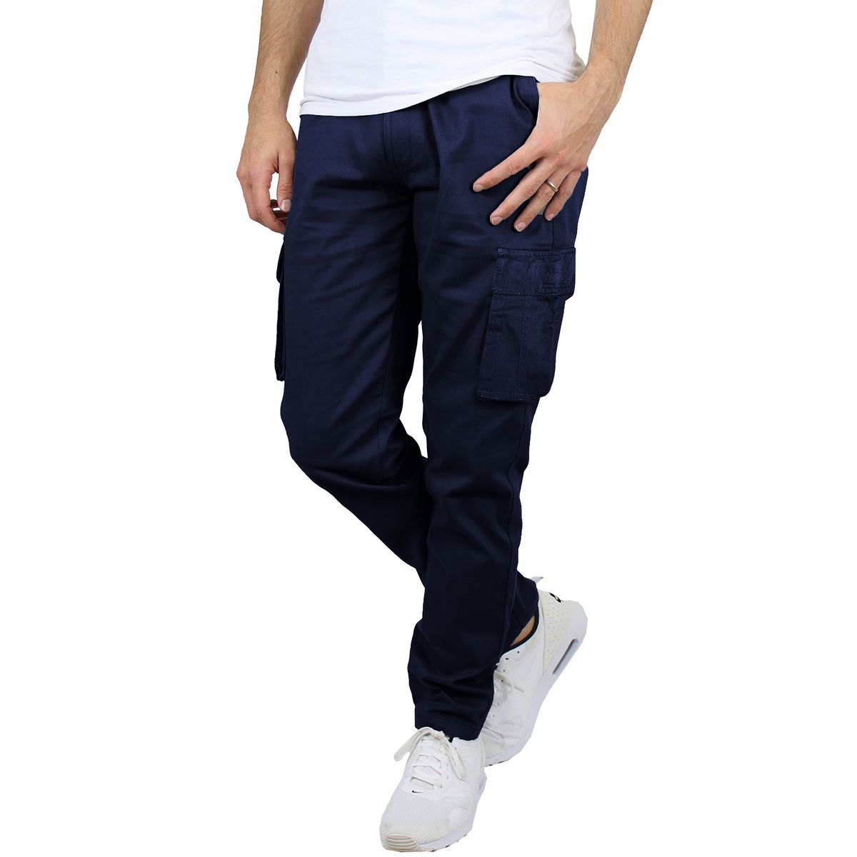 Men's Flex-Stretch Cotton Cargo Pants (1 to 3-Pack) - MCGP-3800 / NV / 32