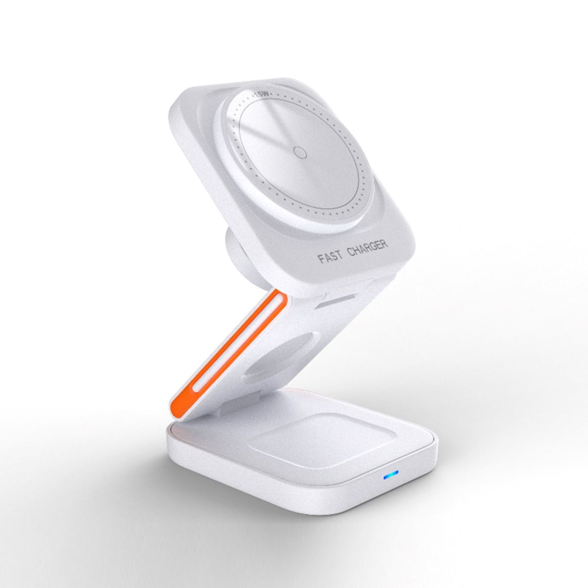 3in1 Foldable Wireless Magnetic Charger  White