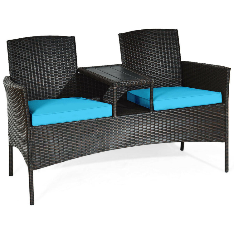 Patio Rattan Conversation Set - Costway Patio Rattan Conversat