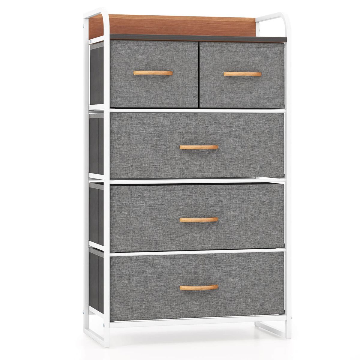 5-Drawer Storage Dresser  - Dresser Storage-Gray