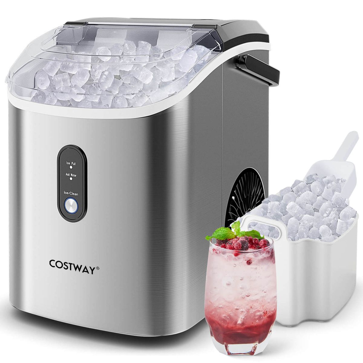 Nugget Countertop Ice Maker with Soft Chewable Pellet Ice - Ice Maker-Sliver