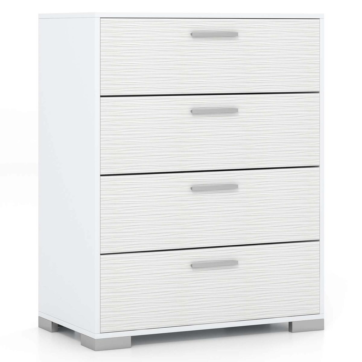 4/6-Drawer Chest of Drawers or Dresser with Metal Legs & Handles - Storage Cabinet -White
