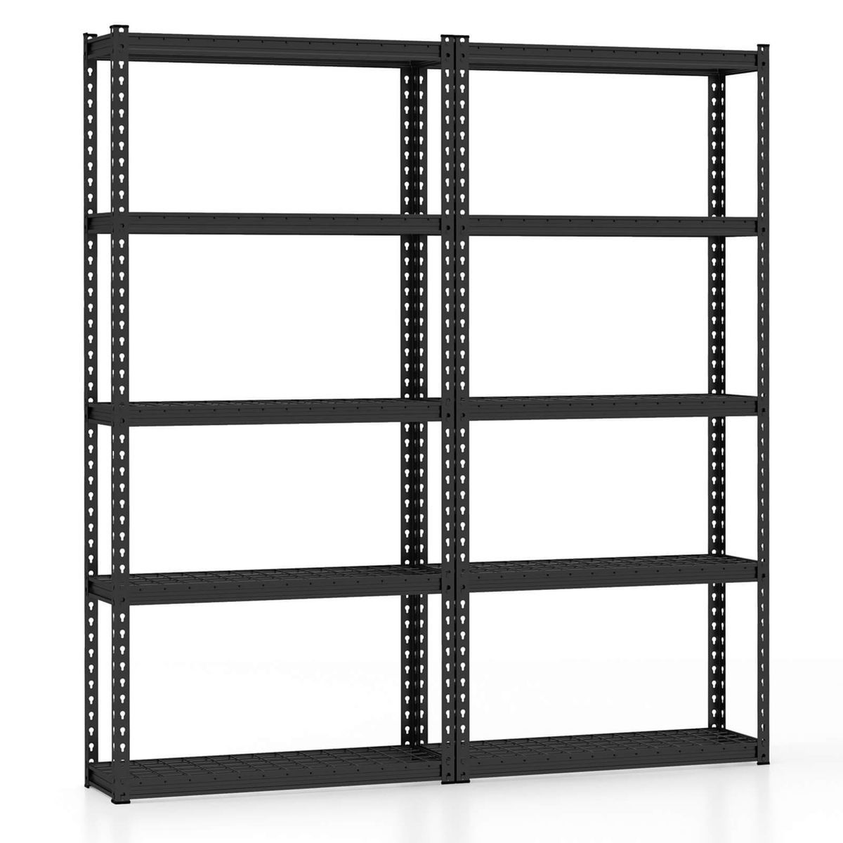 Photos - Wall Shelf Costway 5-Tier Heavy-Duty Shelf Storage  - Shelf -2 Black HCST00242 (1 to 4-Pack)