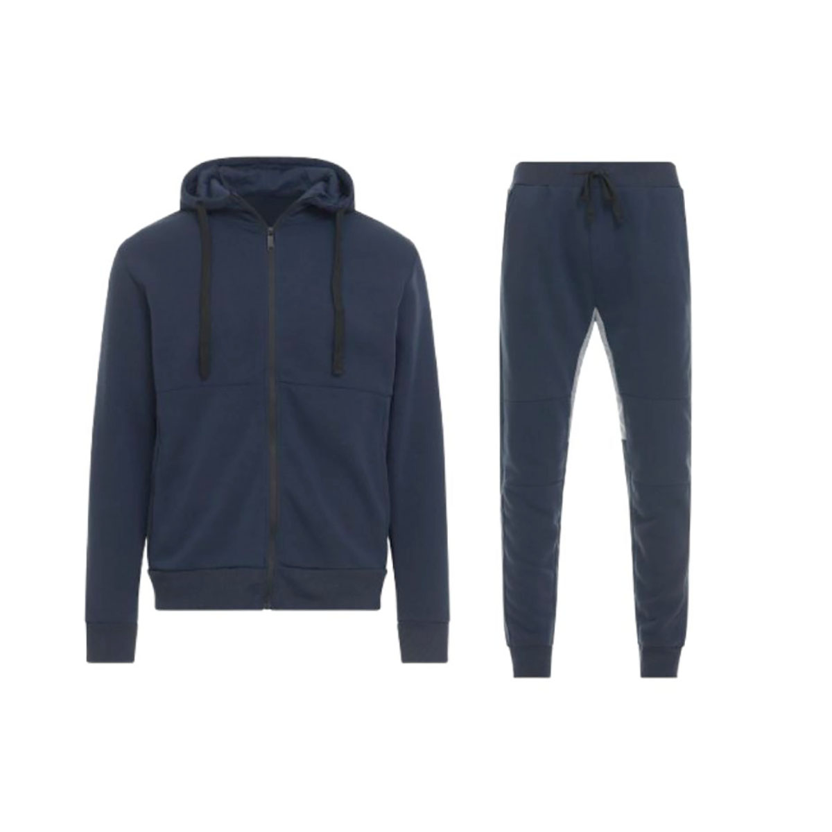 Men's Tech Fleece-Lined Full-Zip Hoodie and Jogger Activewear Set - Navy/ Small