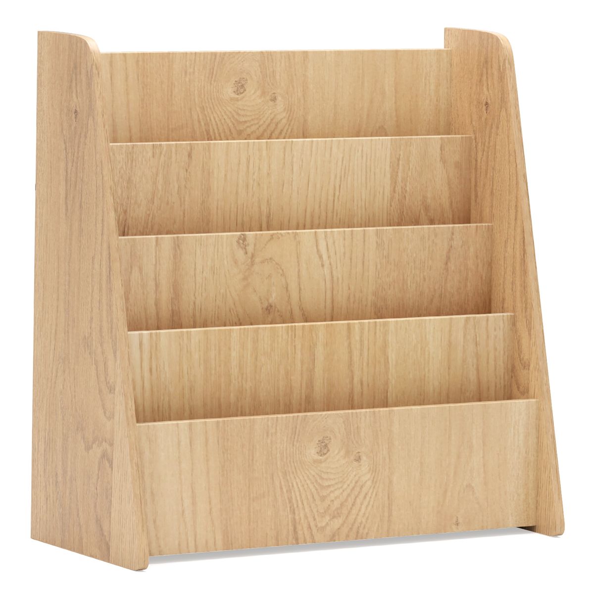 4-Tier Kids Wooden Bookshelf - 4-tier Kids Bookshelf -Natural
