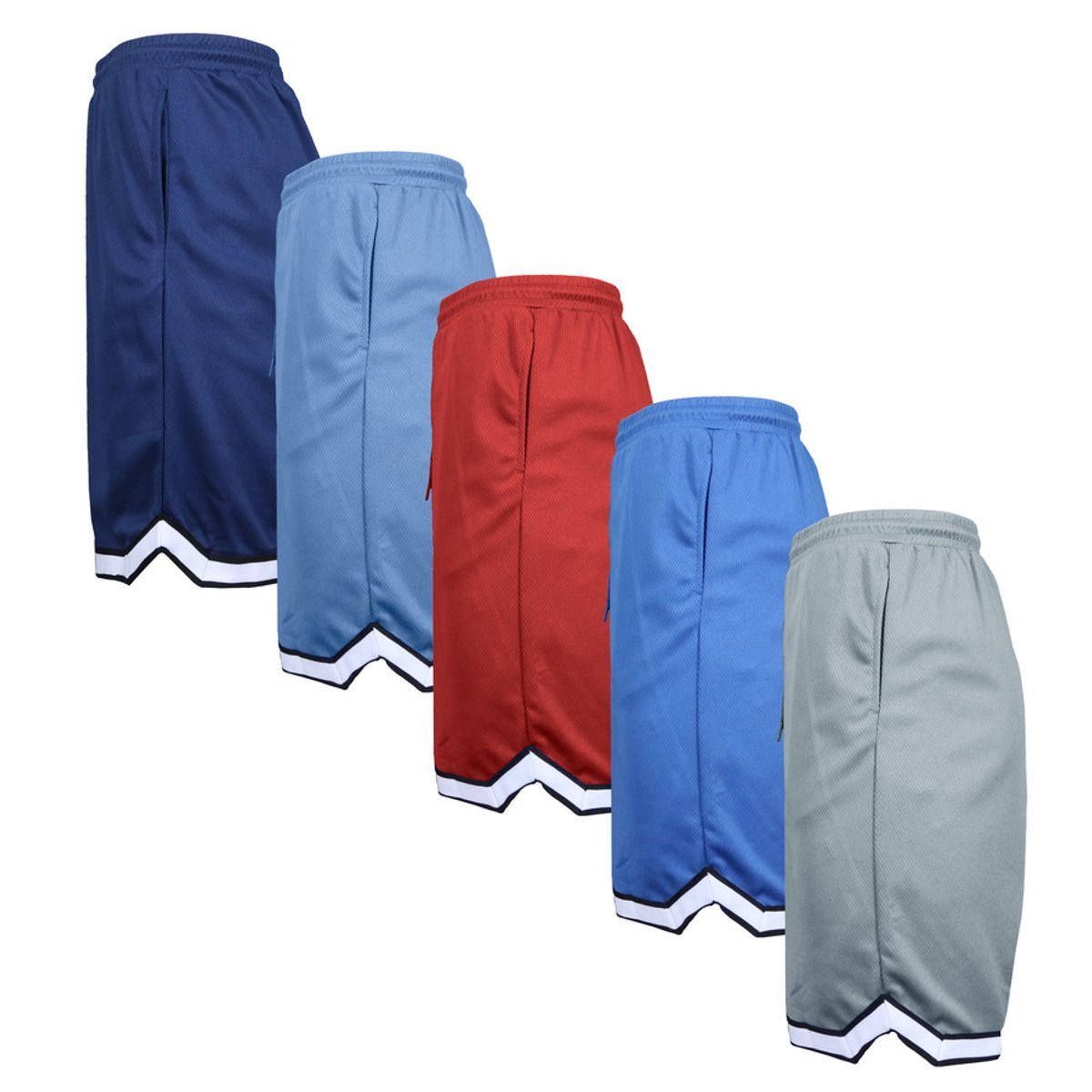 Men's Lightweight Breathable Moisture-Wicking Athletic Shorts - JMMS-3470-NV-SV-RD-RY-CB / M