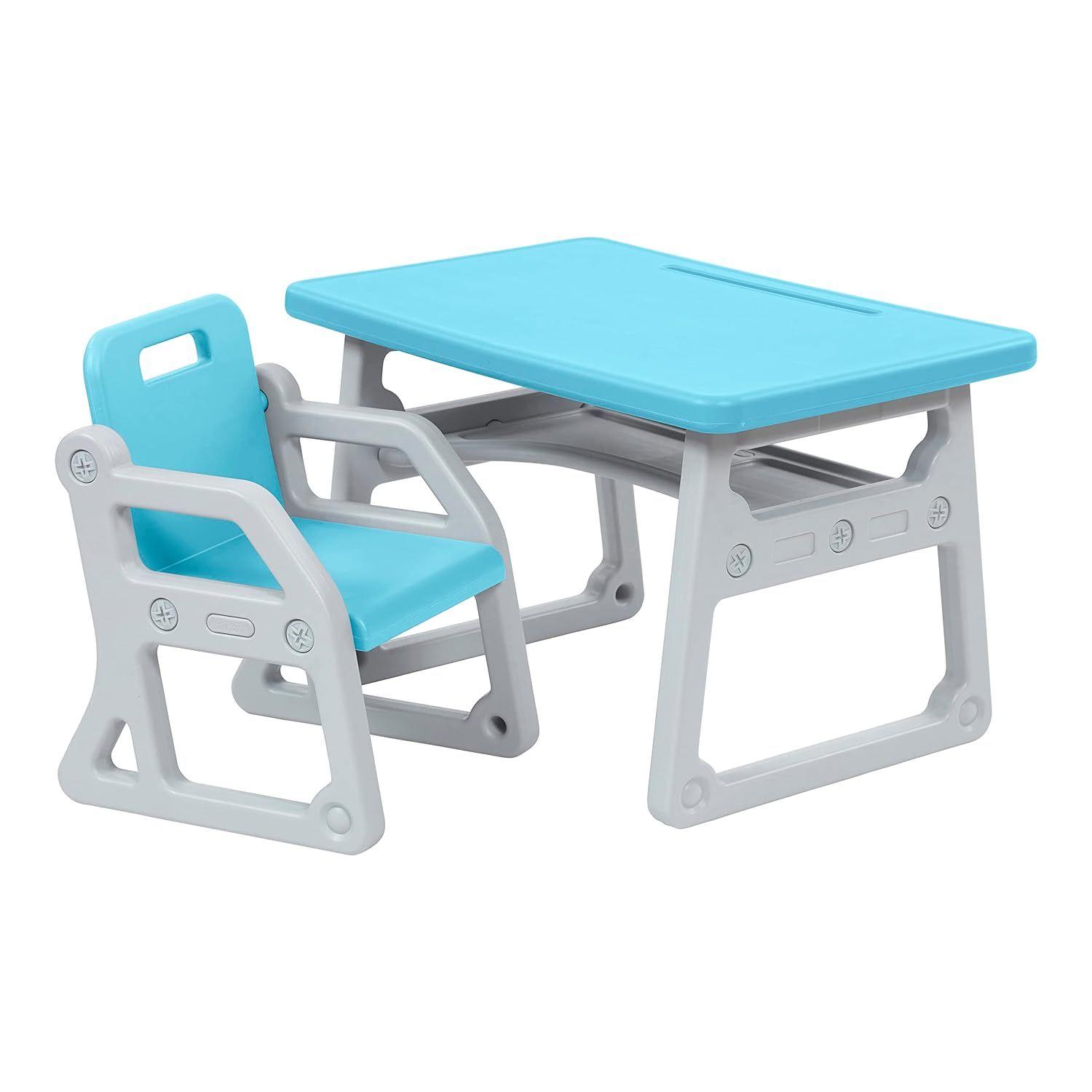 Toddlers' Plus Desk with Storage and Chair Set - Blue