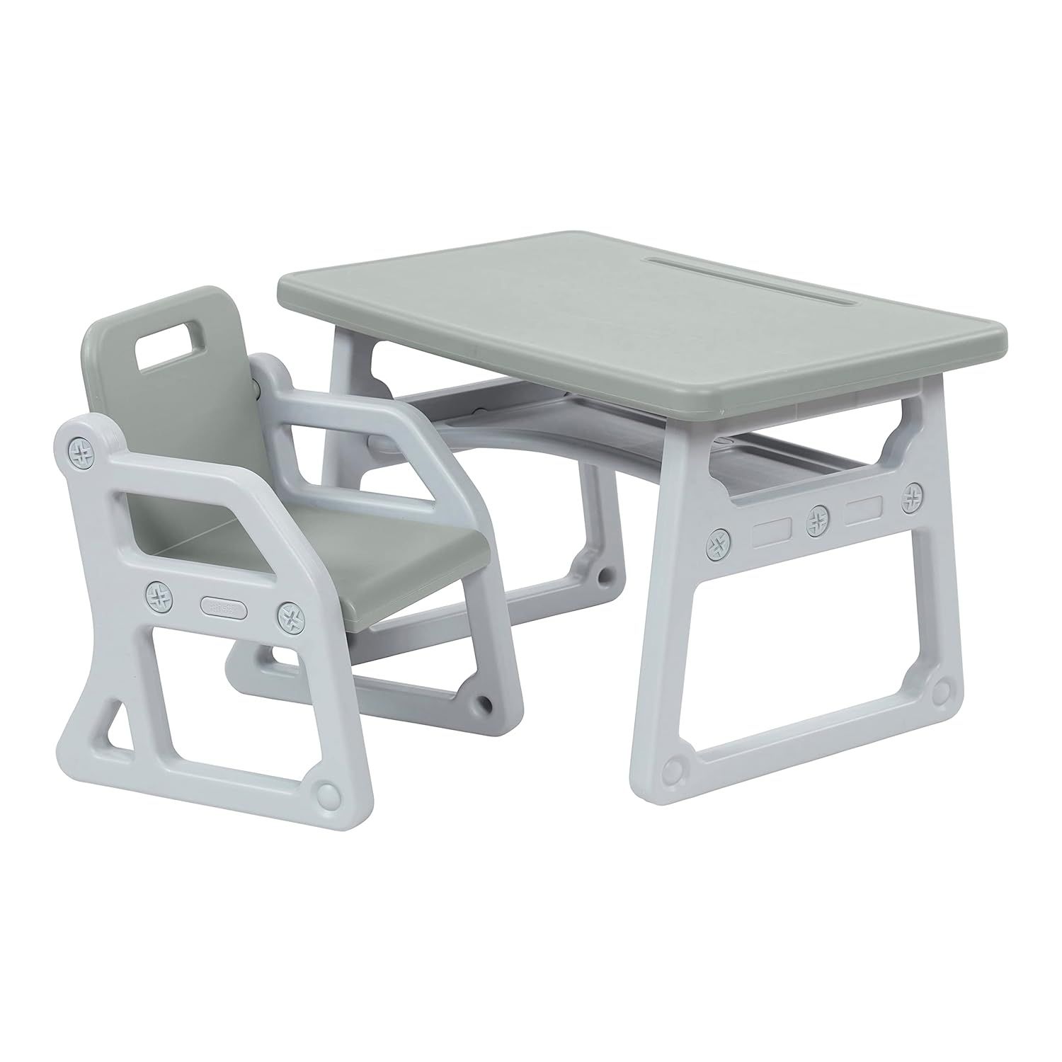 Toddlers' Plus Desk with Storage and Chair Set - Grey