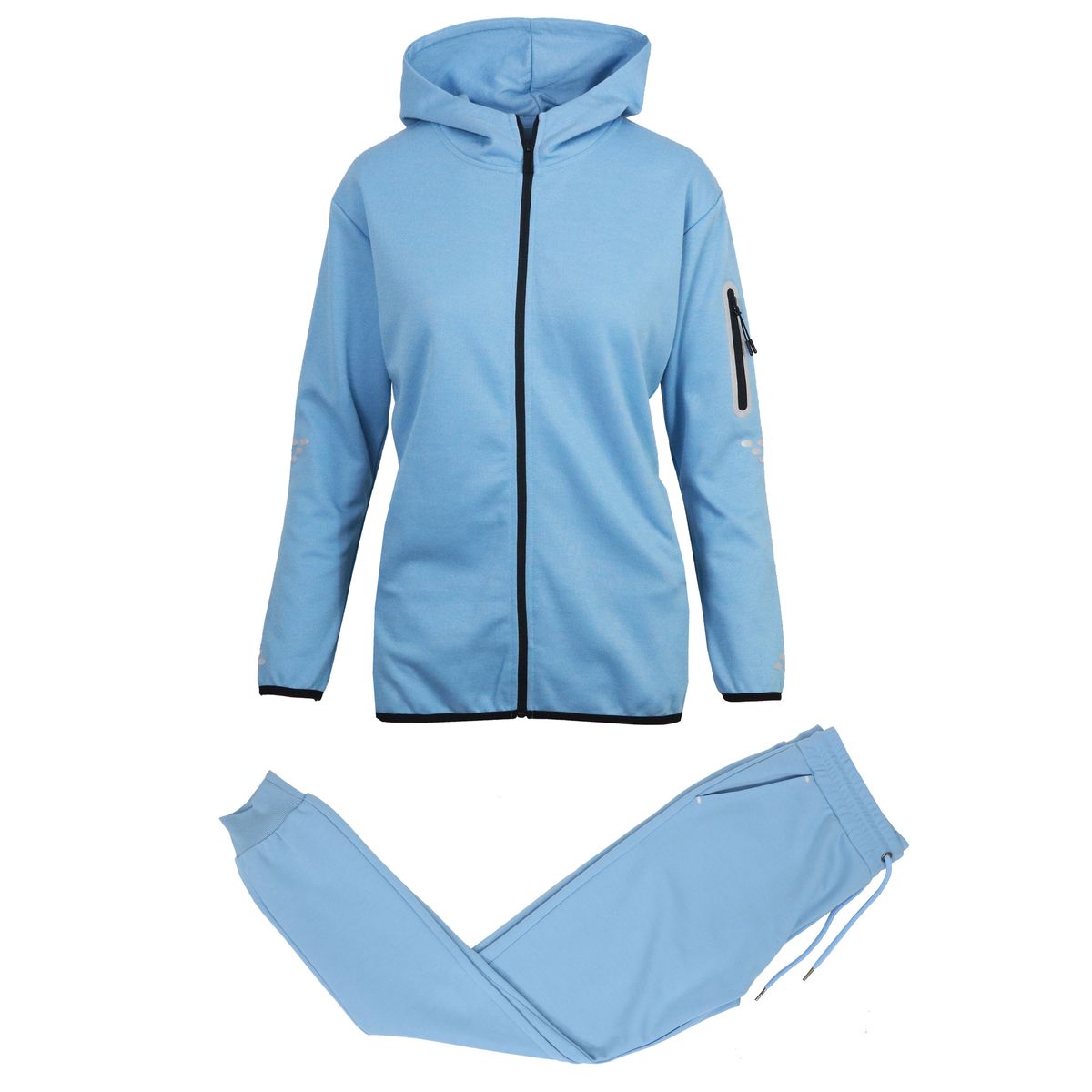 Women’s Fleece Zippered Hoodie and Jogger Set - Medium - Light Blue