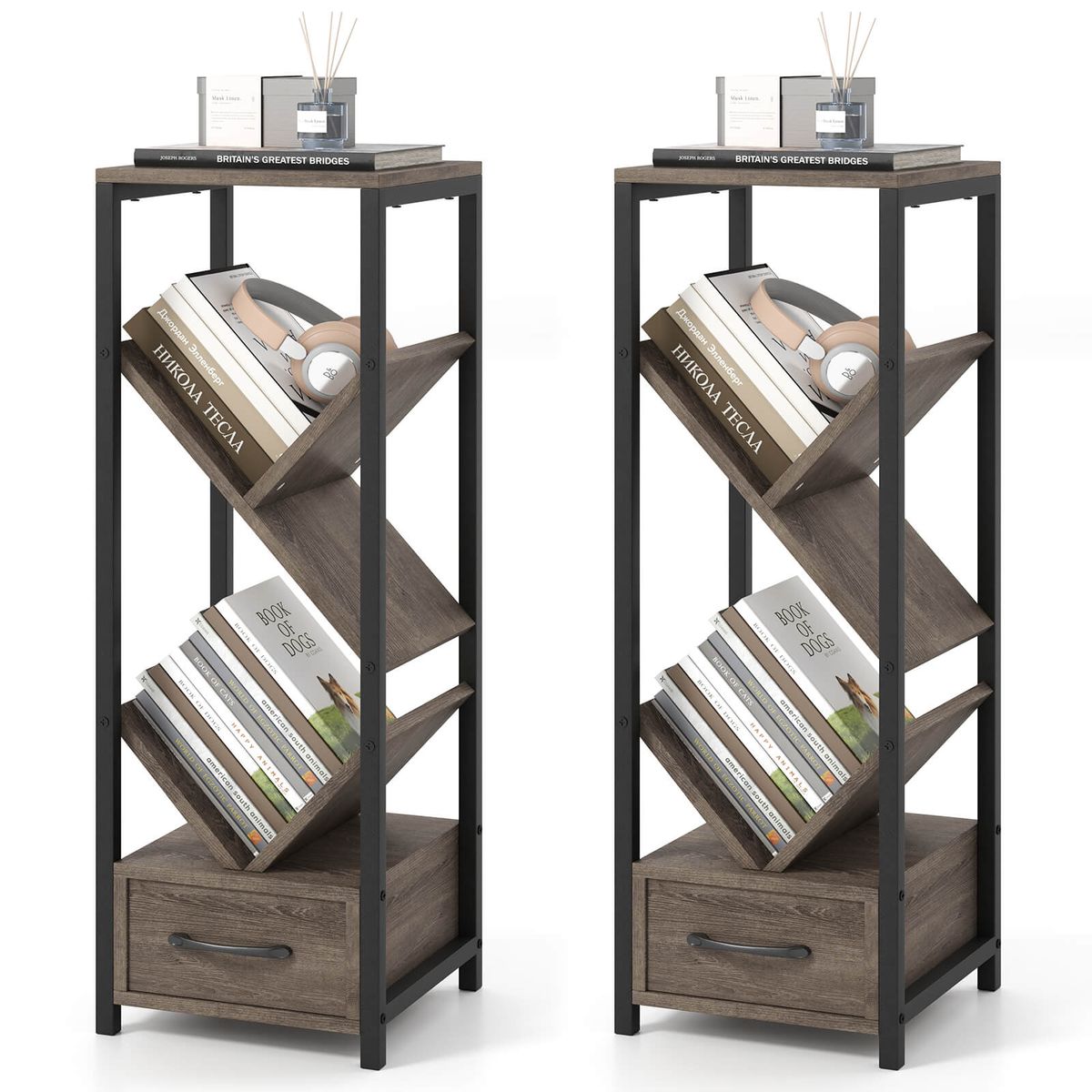 4-Tier Floor Standing Storage Organizer - Floor Standing Organizer -2PCS
