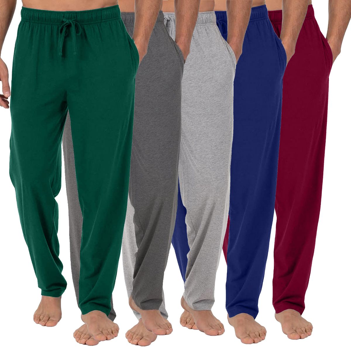Men's Classic Lounge Pants (5-Pack) - G/MLPJ-700 - CH-HG-NV-BG-HT-M