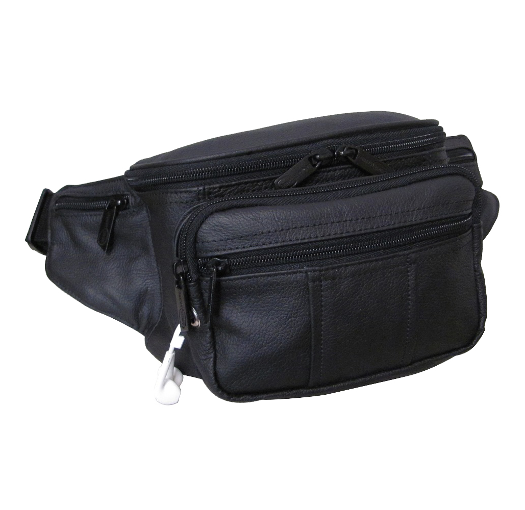 Amerileather® Easy Traveler Fanny Pack - Black-image-SKU30206