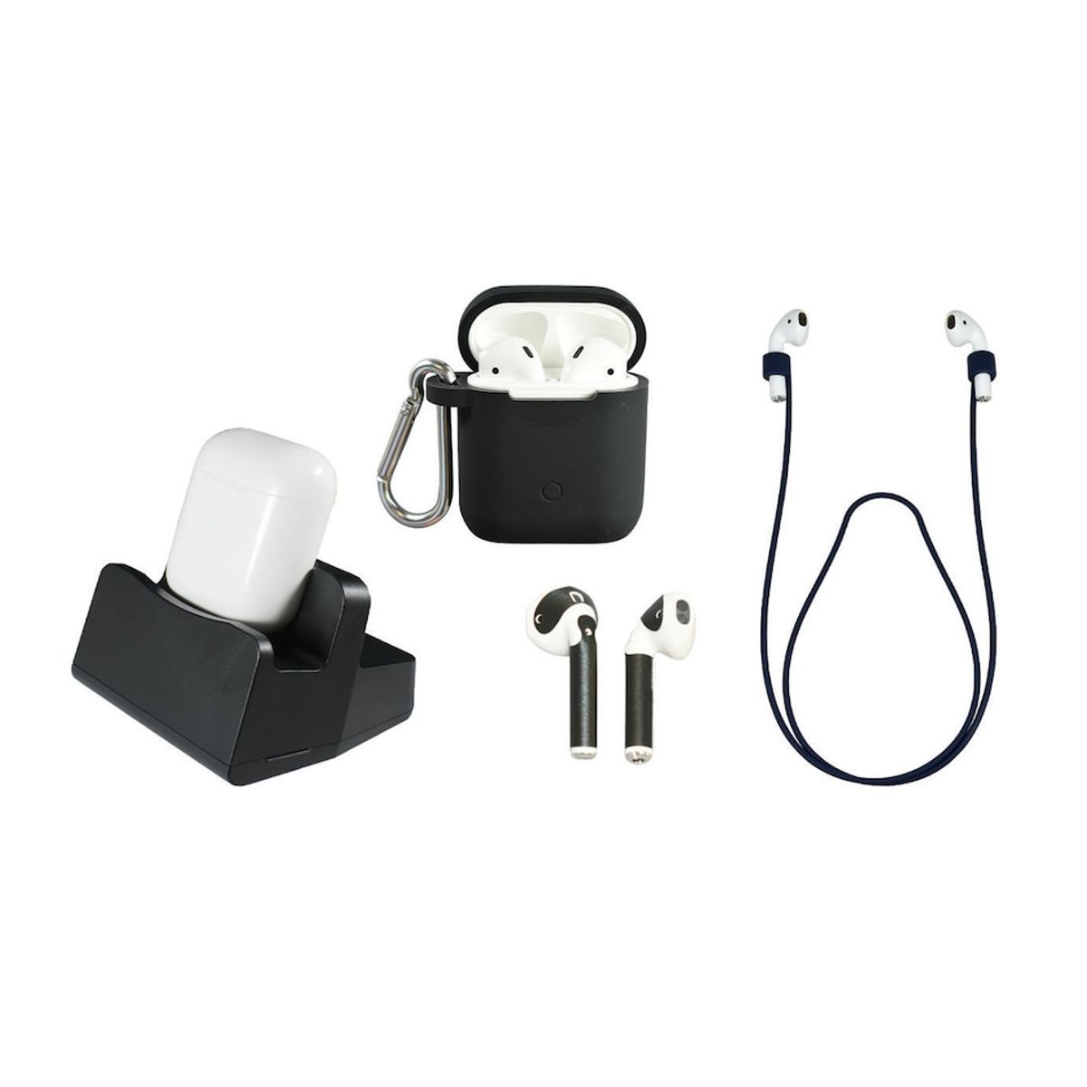 Digital Basics Master Kit for Apple AirPods 1  2 4Piece  4Piece Master Kit for Airpods Black