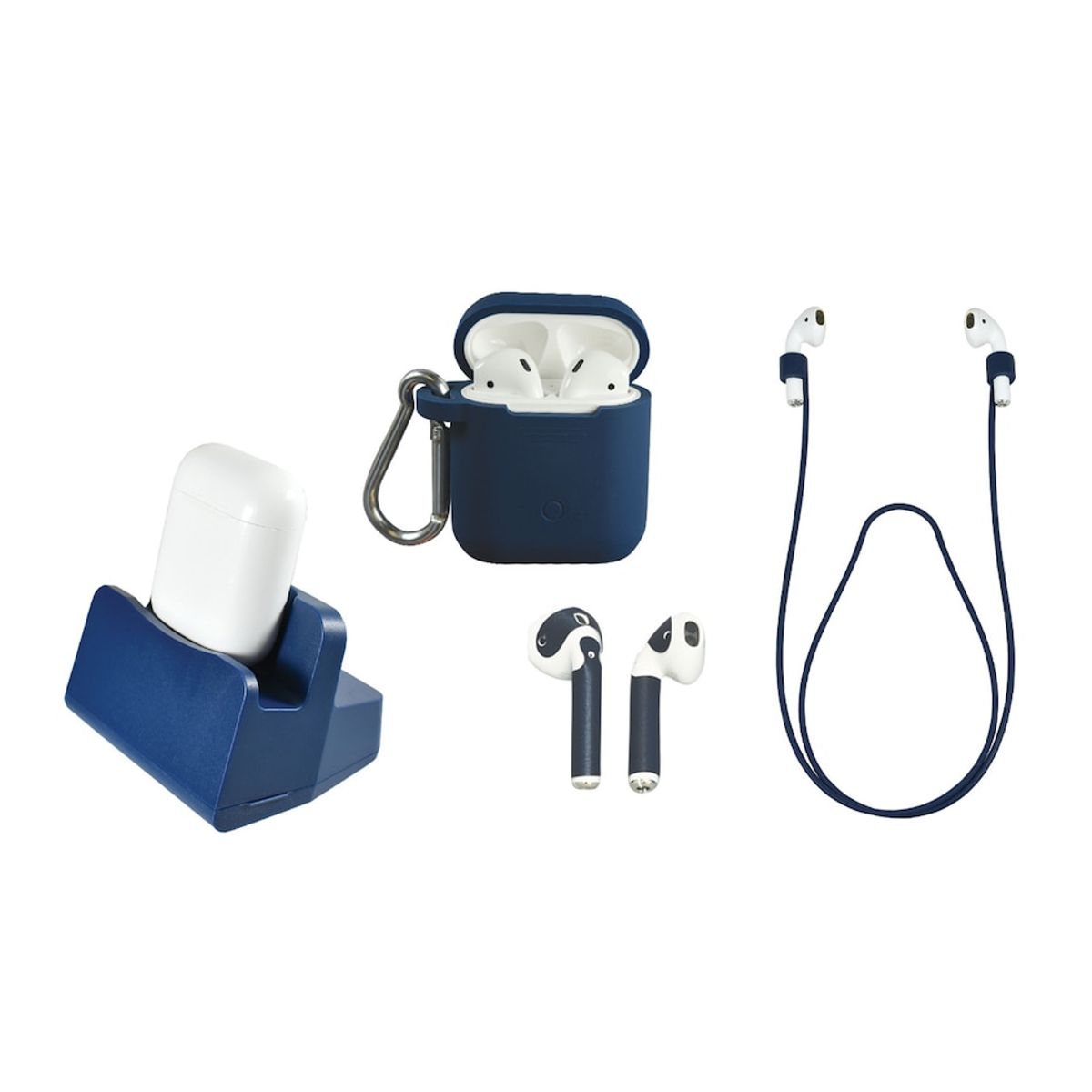 Digital Basics Master Kit for Apple AirPods 1 2 4Piece 4Piece Master Kit for Airpods Sea Blue