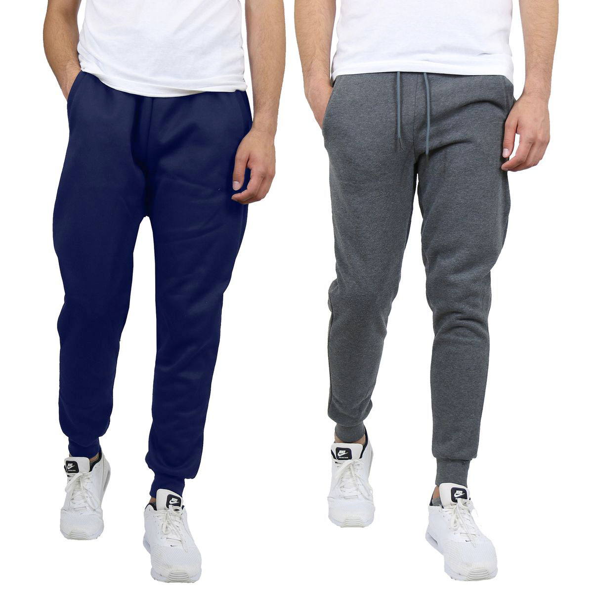 Men's Slim-Fit Fleece Jogger Sweatpants (2-Pack) - J/MFP-750-NV-CH - L