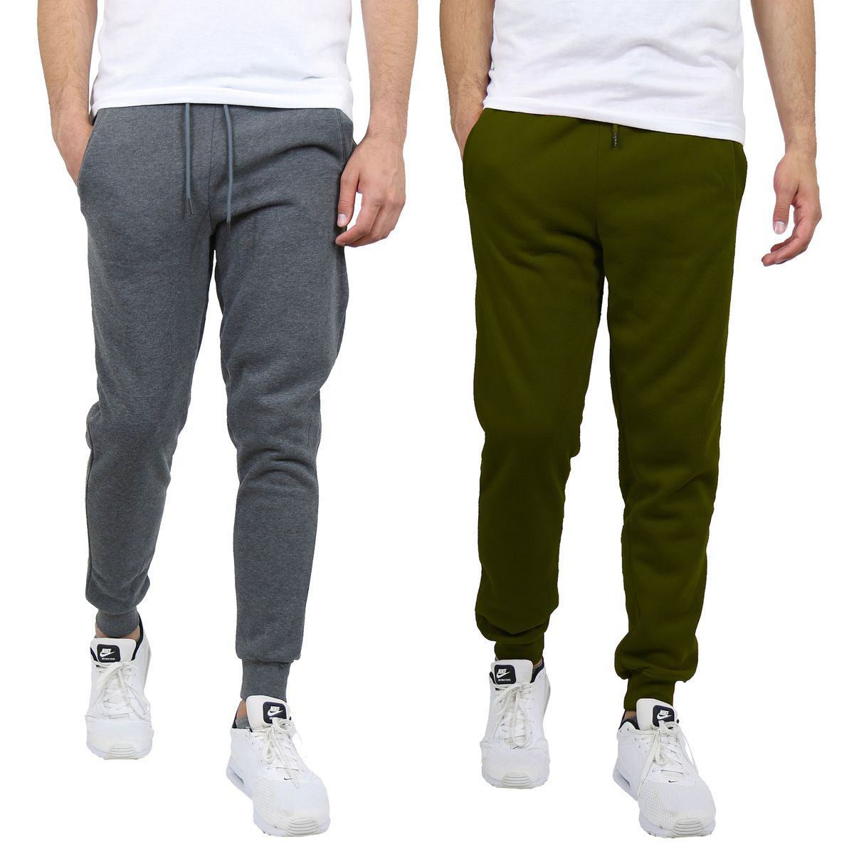 Men's Slim-Fit Fleece Jogger Sweatpants (2-Pack) - J/MFP-750-CH-OL - M