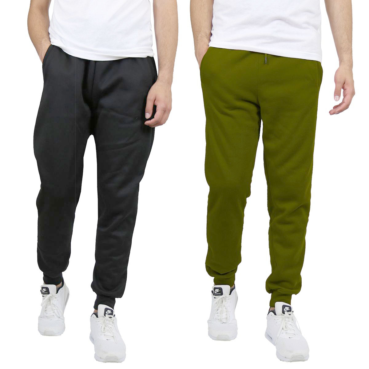Men's Slim-Fit Fleece Jogger Sweatpants (2-Pack) - J/MFP-750-BK-OL - S