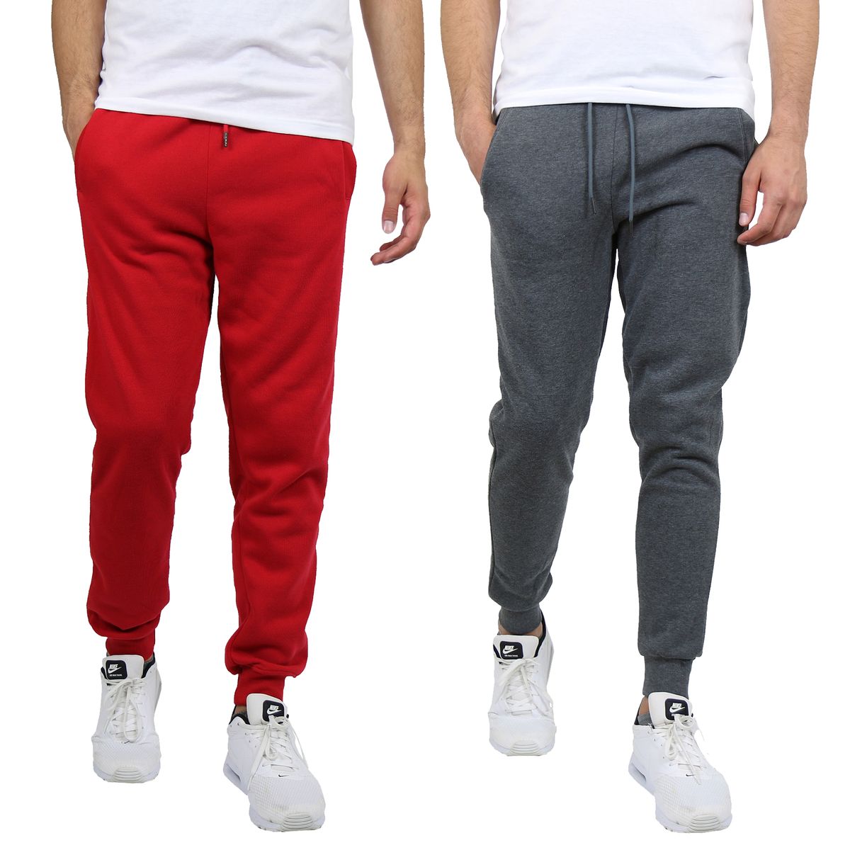 Men's Slim-Fit Fleece Jogger Sweatpants (2-Pack) - J/MFP-750-RD-CH - 2XL