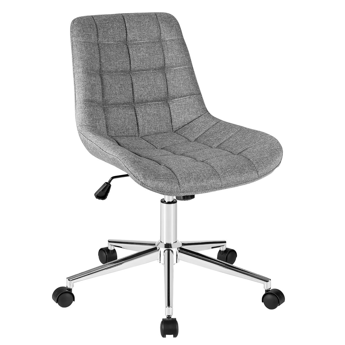 Armless Upholstered Height-Adjustable Office Chair - Costway Mid Back Armless Offic