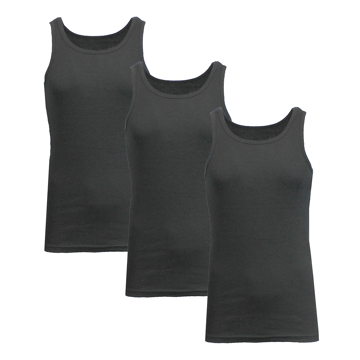 Men's Heavyweight Ribbed Tank Top (3-Pack) - MTT-1000 - BK-BK-BK - 2XL