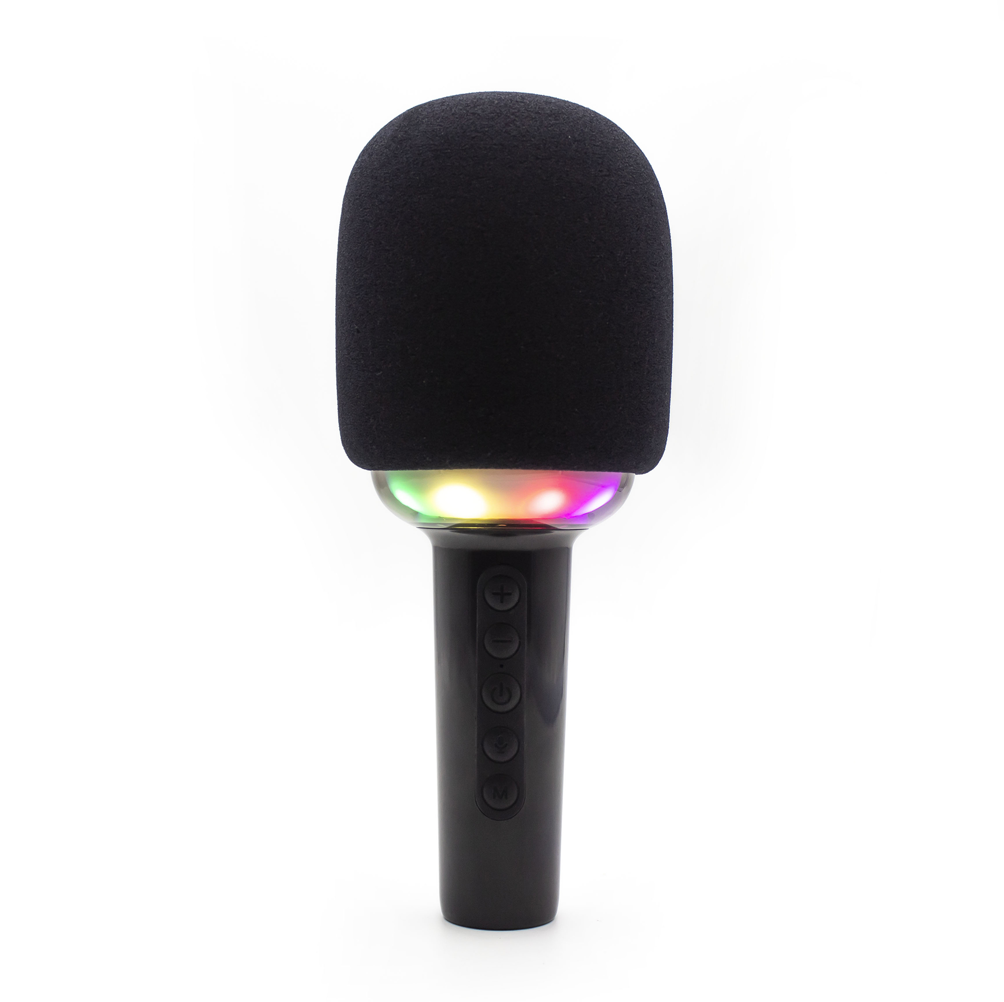 Bluetooth Karaoke Microphone with RGB Lights & Voice Changer - Black